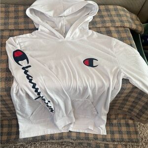 Champion White Pullover with Logo Accents